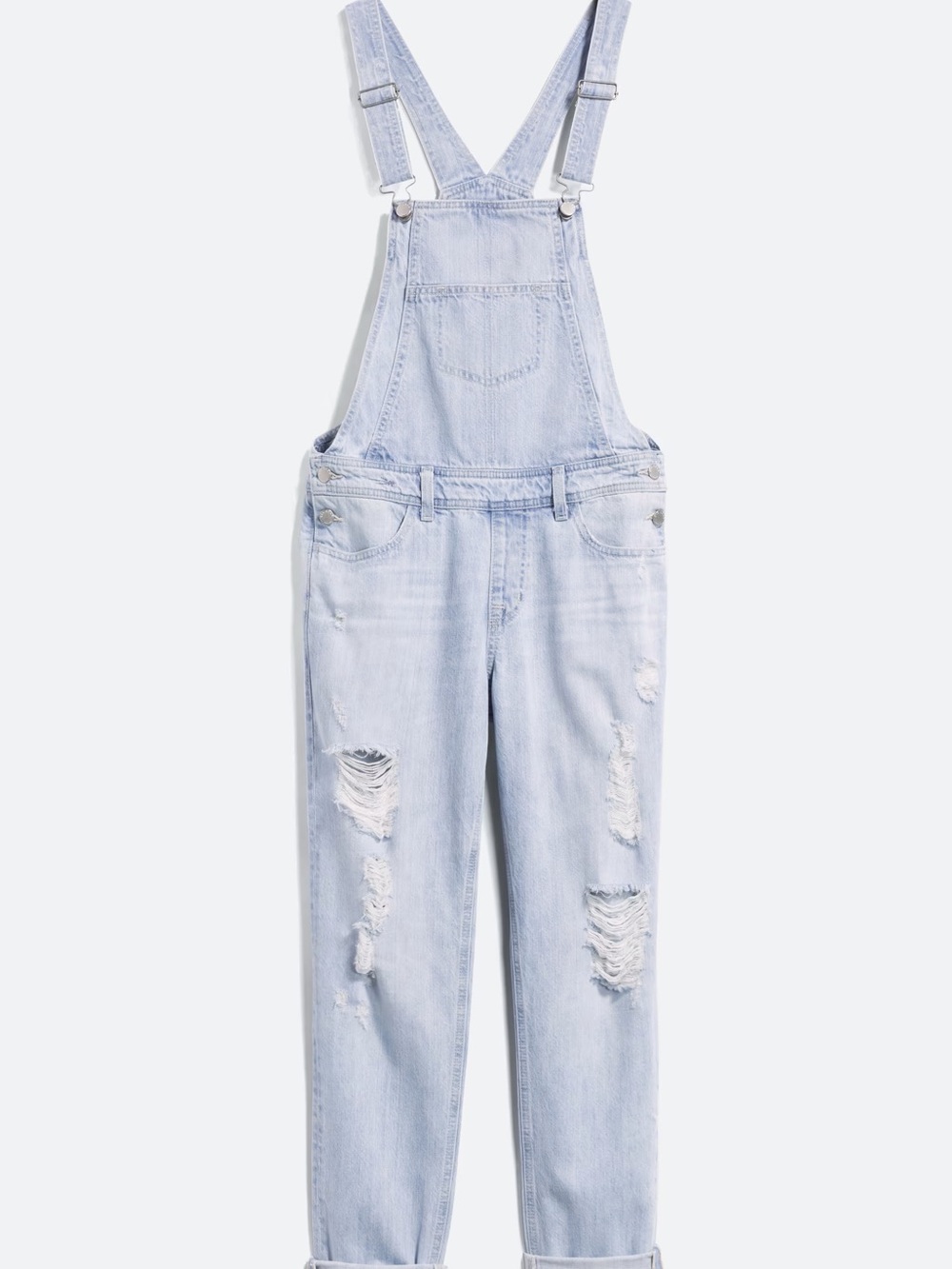 Big Star Light Blue Distressed Denim Overalls